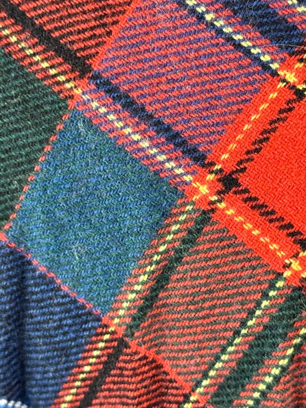 Vtg 80s Plaid Wool Blend Pleated Flannel Midi Skirt Academia Holiday Christmas - Picture 5 of 7